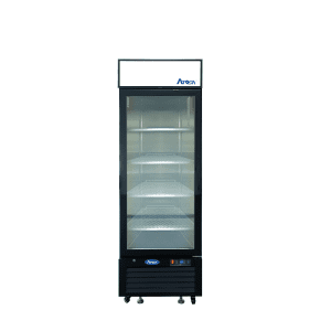 MCF8725GR — 25"-Wide One (1) Glass-Door Black Cabinet Bottom-Mount Merchandiser Refrigerator, 77"H
